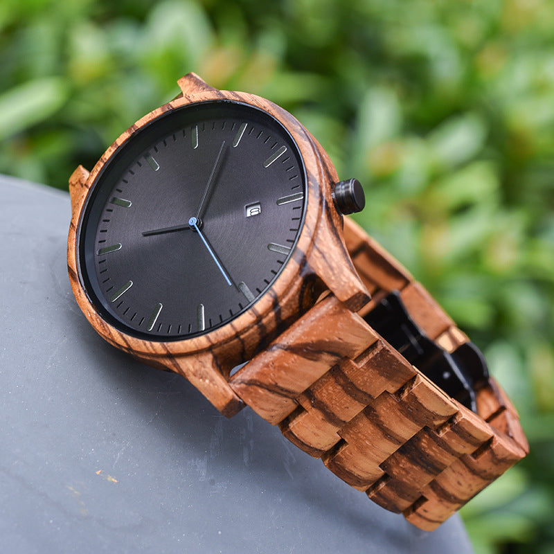 Elias Walnoten Houten Kwarts Horloge