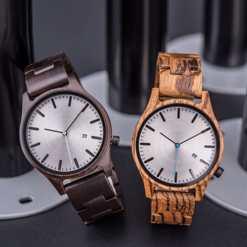 Elias Walnoten Houten Kwarts Horloge