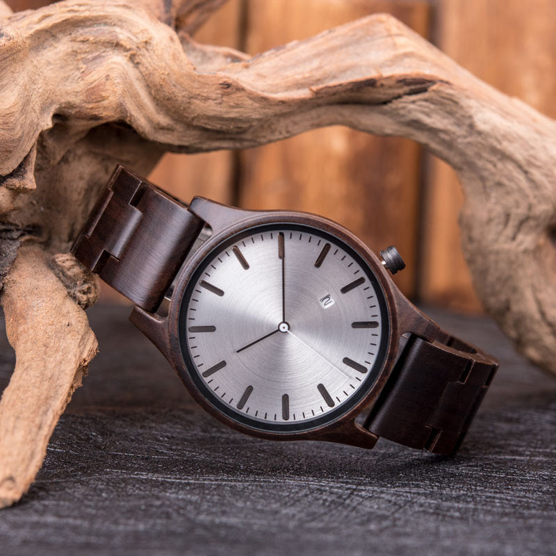 Elias Walnoten Houten Kwarts Horloge