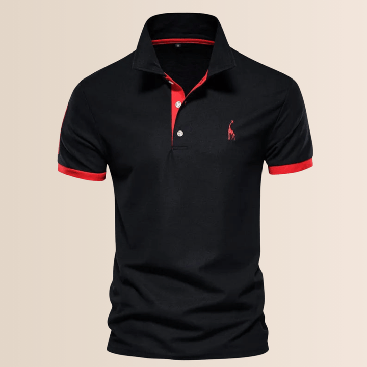 Heren katoenen poloshirt met opstaande kraag