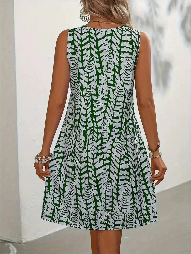 Mouwloze Zomerjurk voor Dames met Abstracte Print