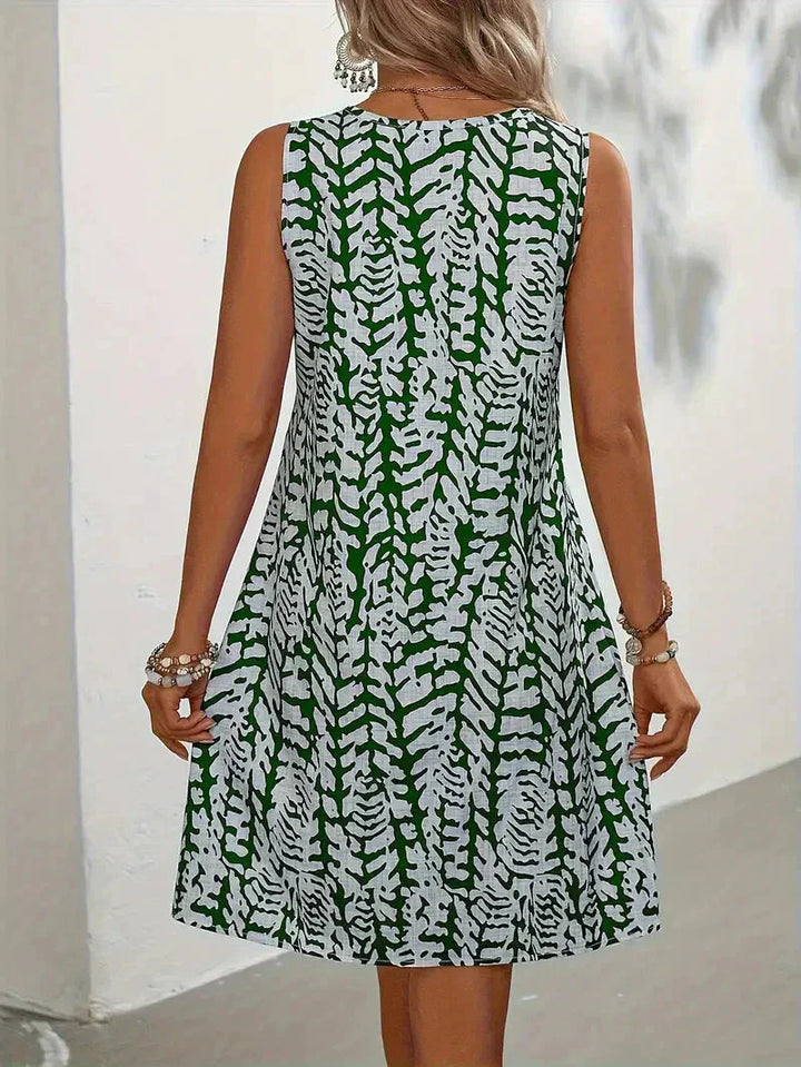 Mouwloze Zomerjurk voor Dames met Abstracte Print