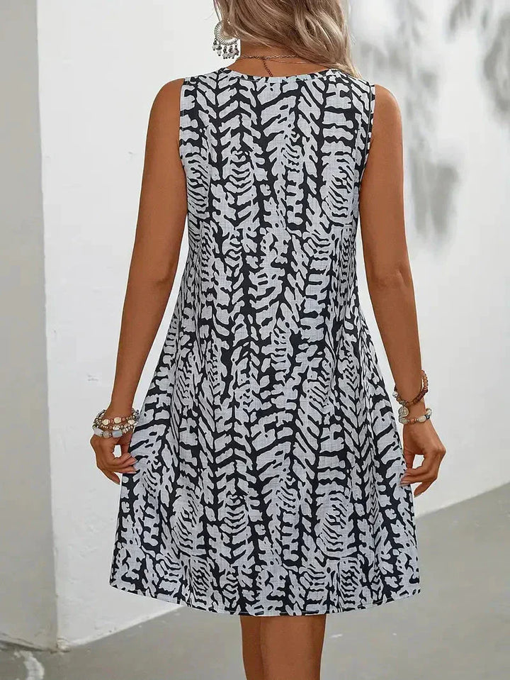 Mouwloze Zomerjurk voor Dames met Abstracte Print