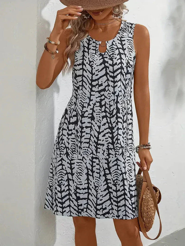 Mouwloze Zomerjurk voor Dames met Abstracte Print