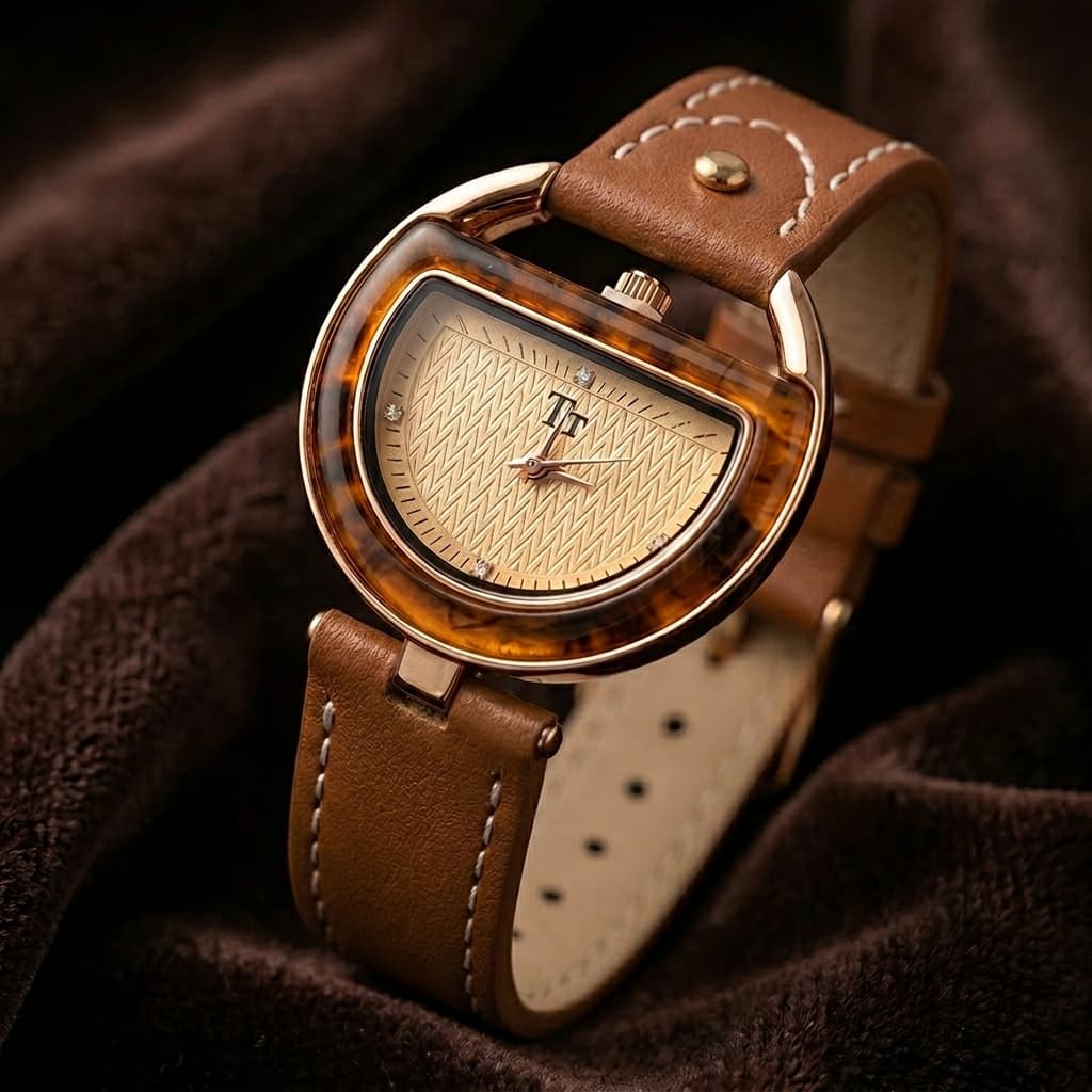 Dorée Leren Horloge