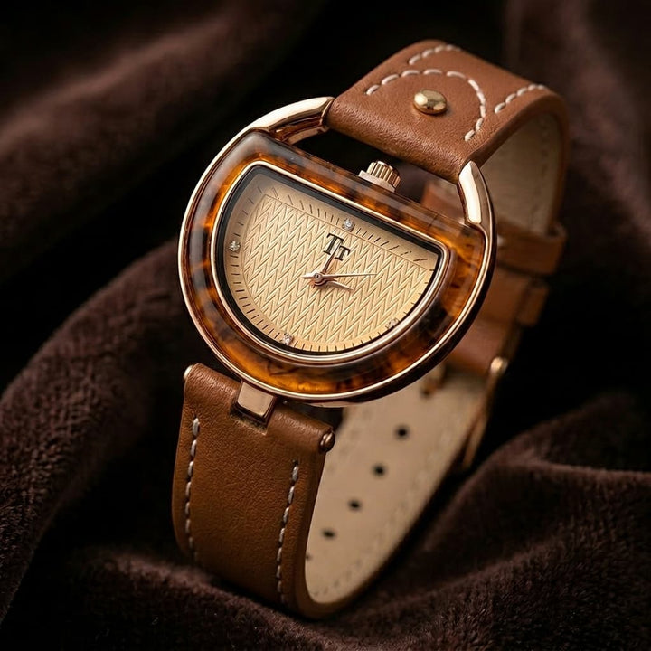 Dorée Leren Horloge