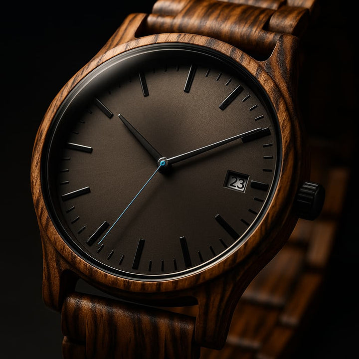 Elias Walnoten Houten Kwarts Horloge
