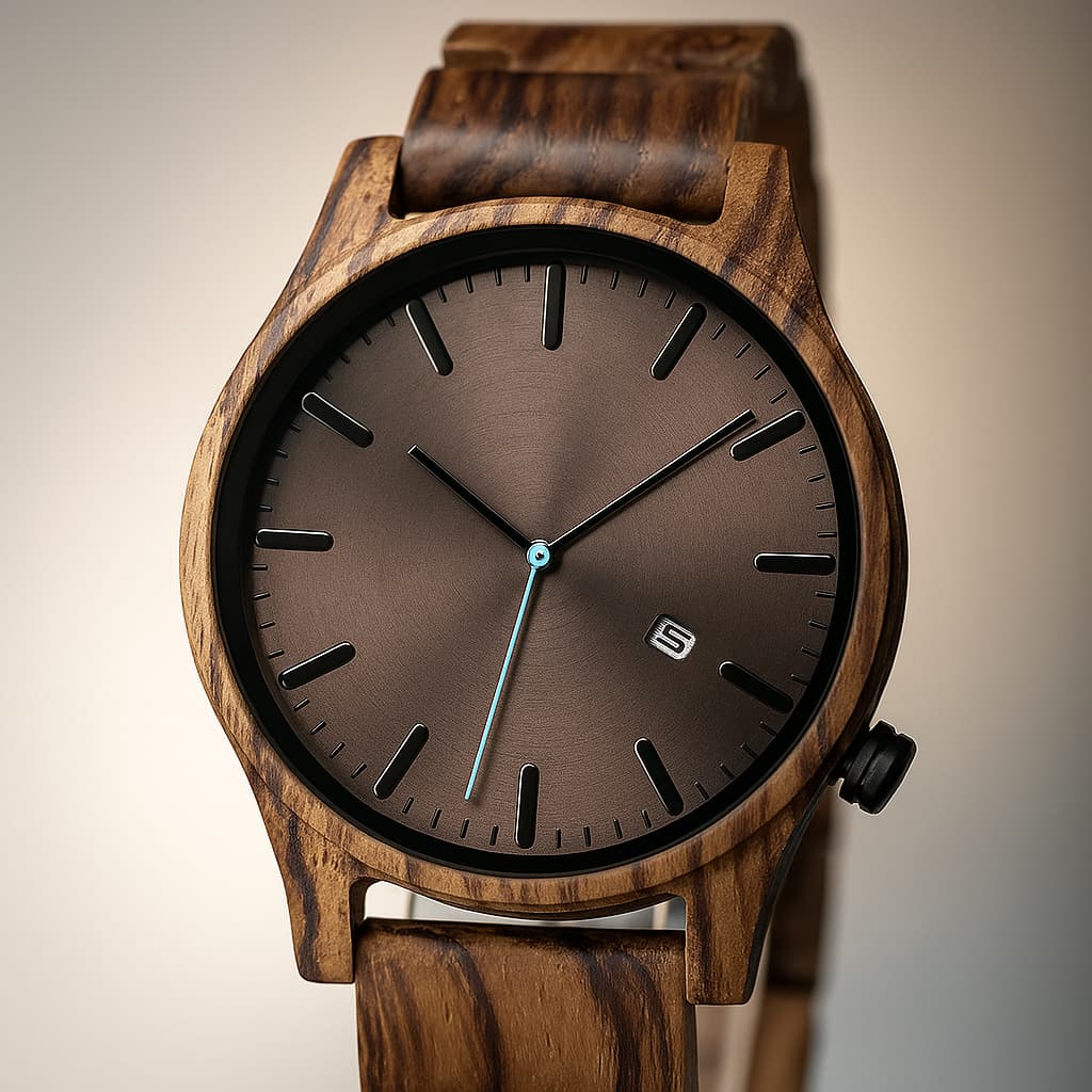 Elias Walnoten Houten Kwarts Horloge