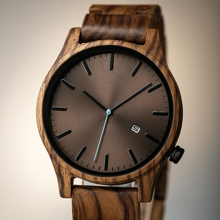 Elias Walnoten Houten Kwarts Horloge