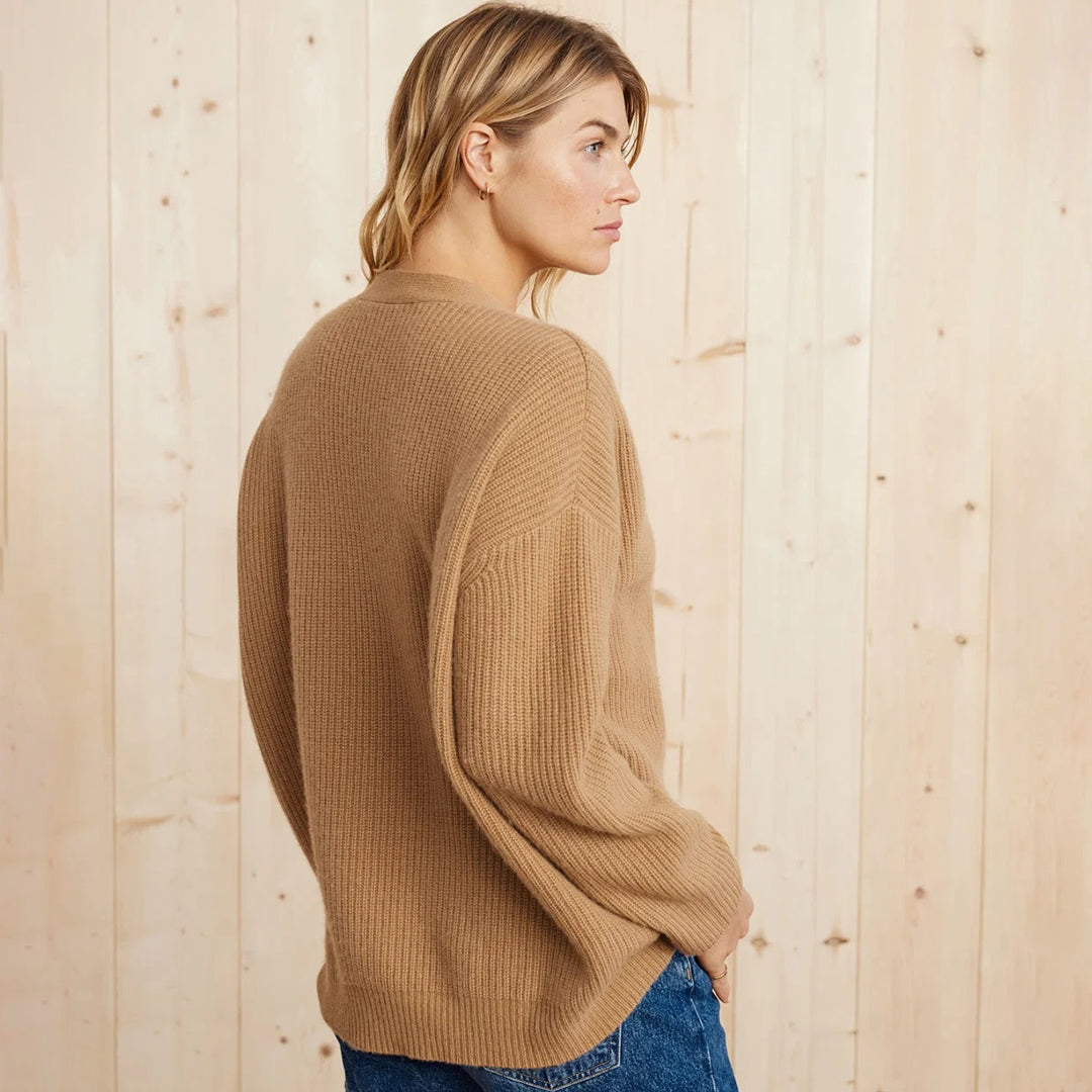 Vrouwen Oversized Knopen-Voorkant Gebreide Cardigan Trui