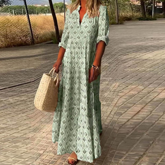 V-hals Boho Jurk voor Dames