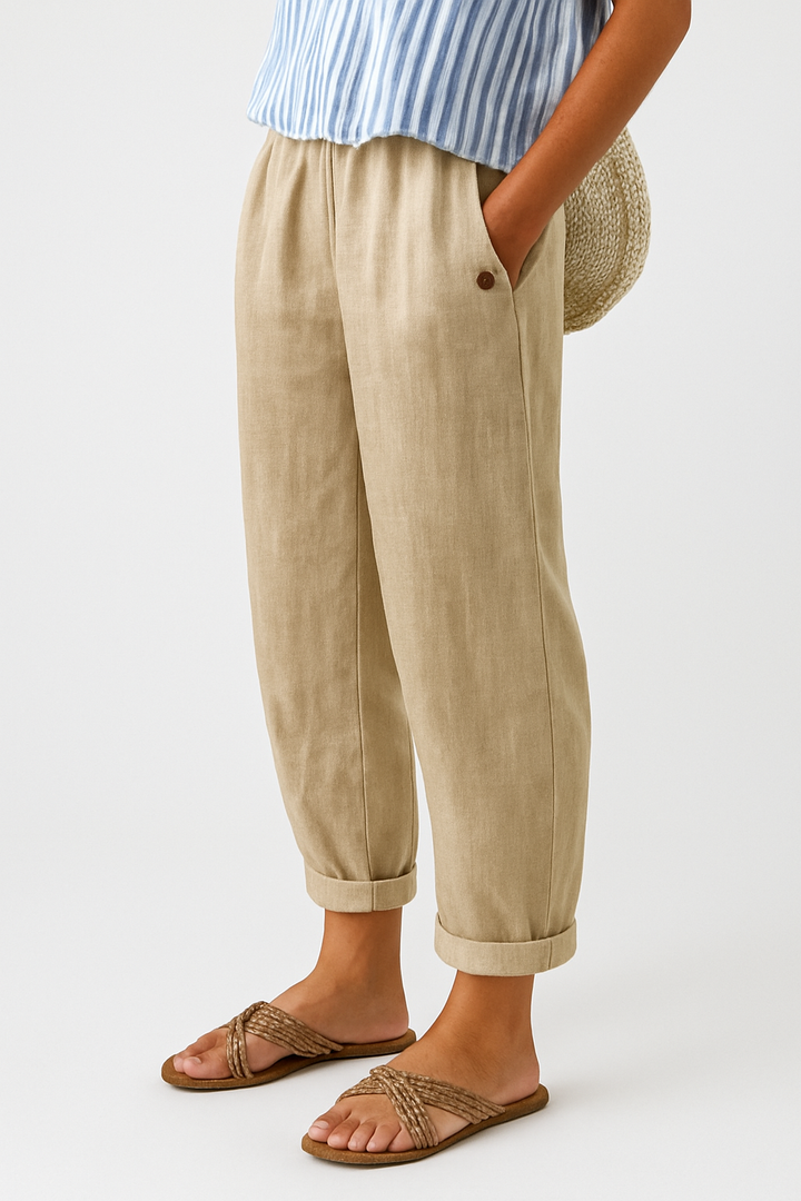 Mila | Dames Relaxte Zak Omgeslagen Casual Broek