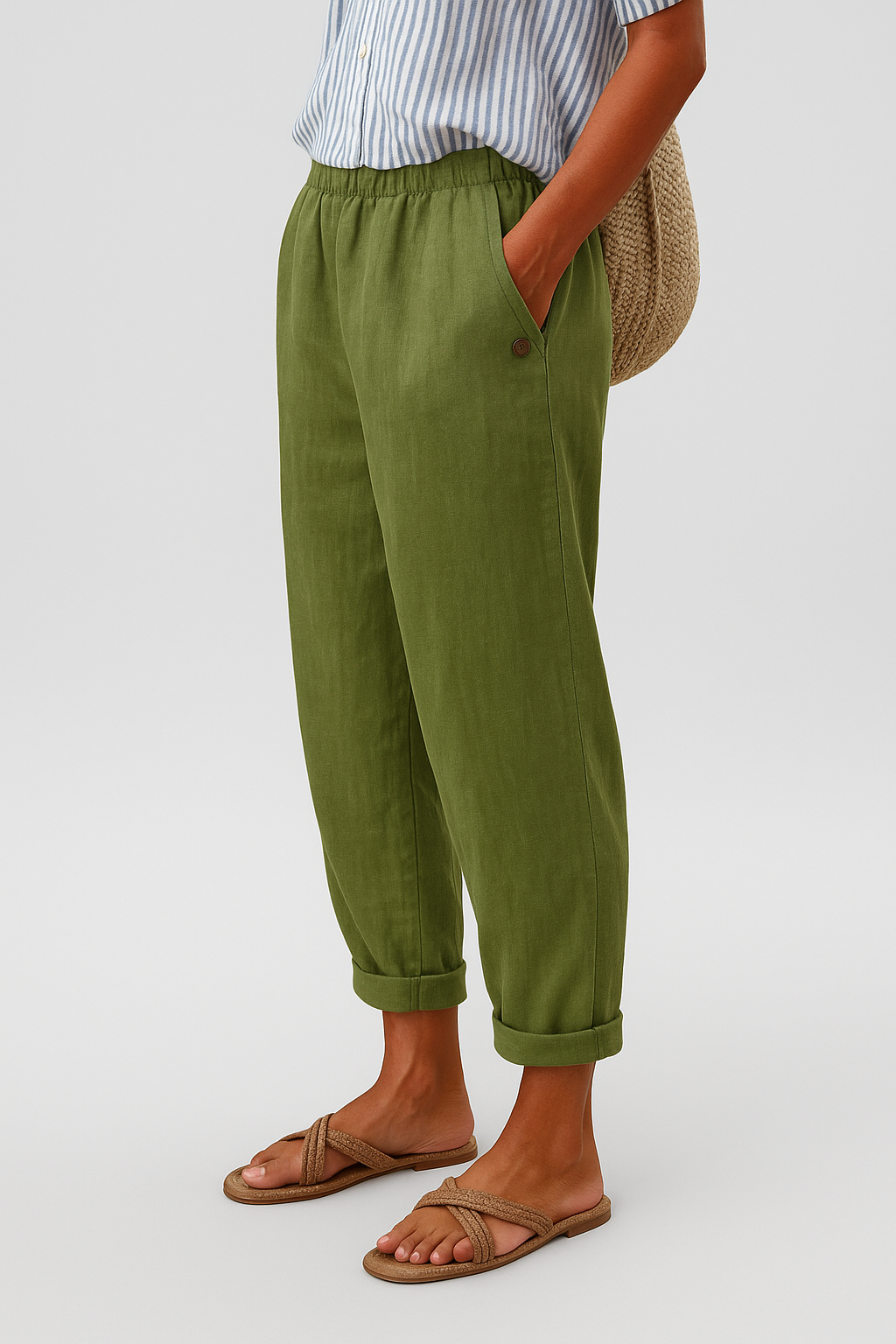 Mila | Dames Relaxte Zak Omgeslagen Casual Broek