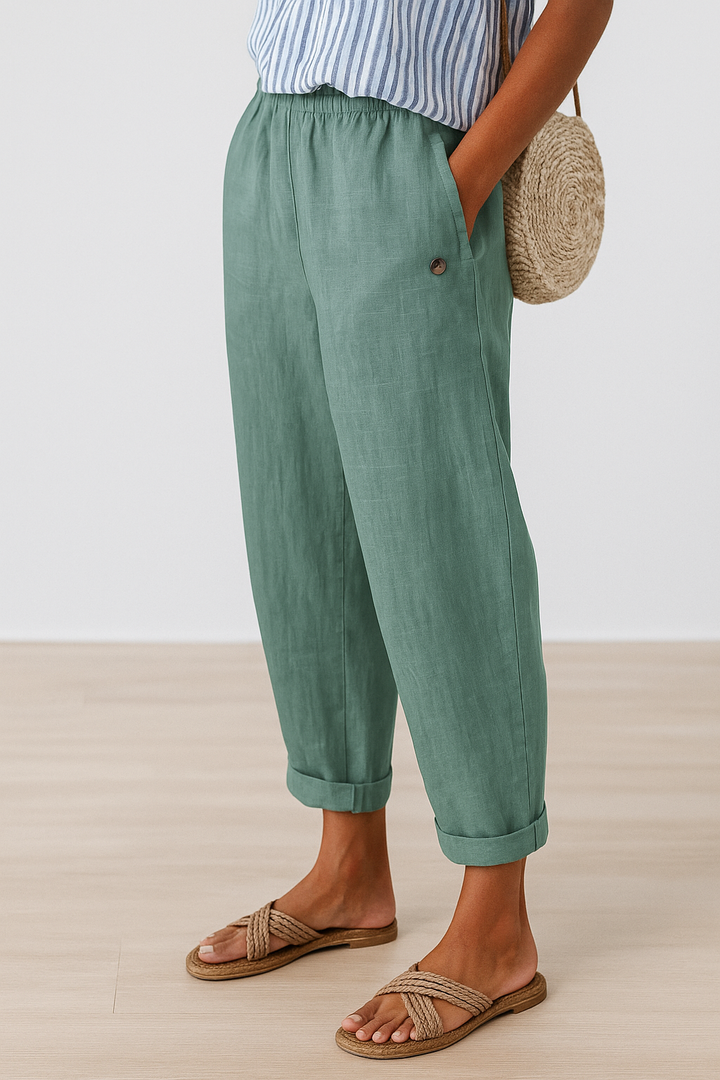 Mila | Dames Relaxte Zak Omgeslagen Casual Broek
