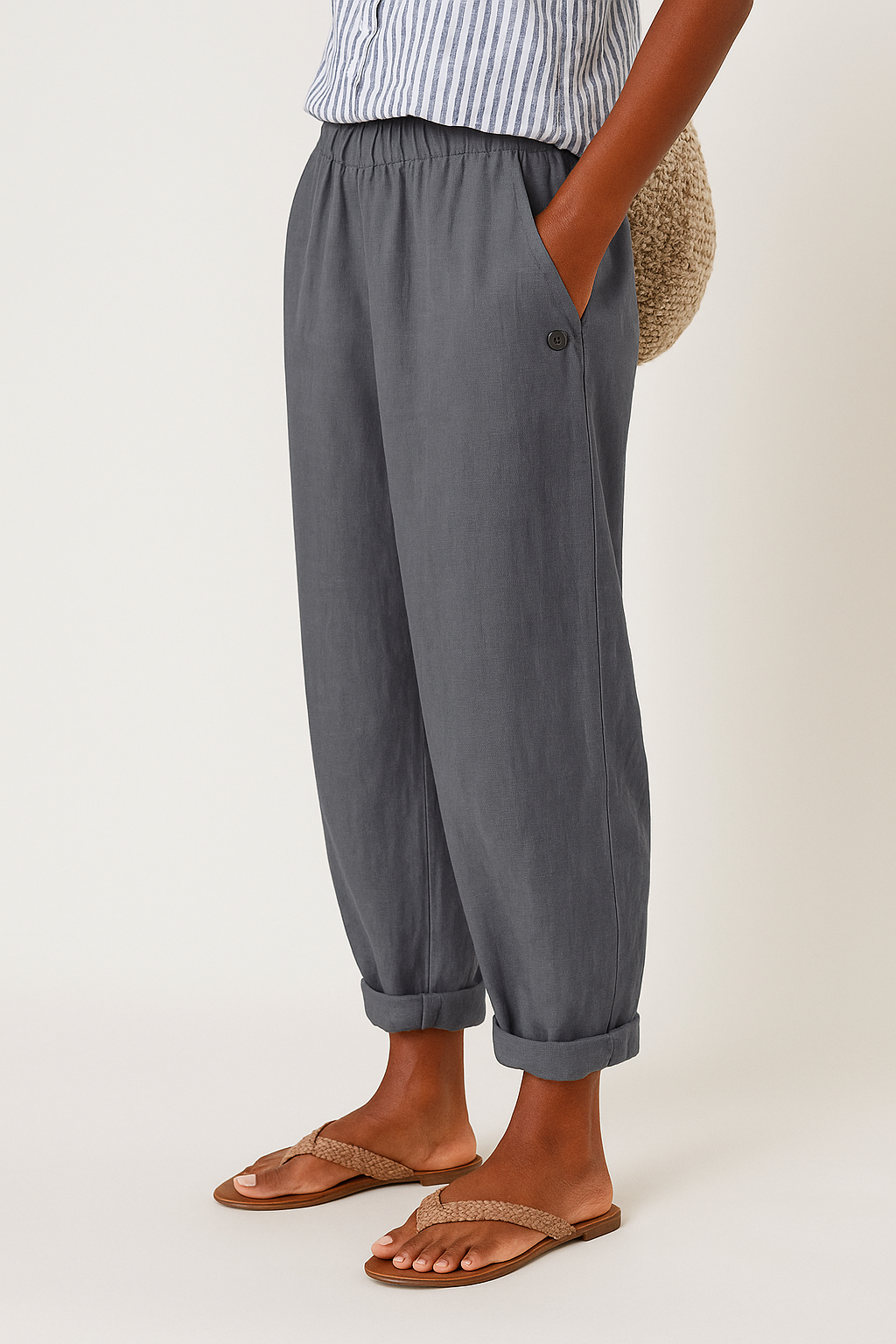 Mila | Dames Relaxte Zak Omgeslagen Casual Broek