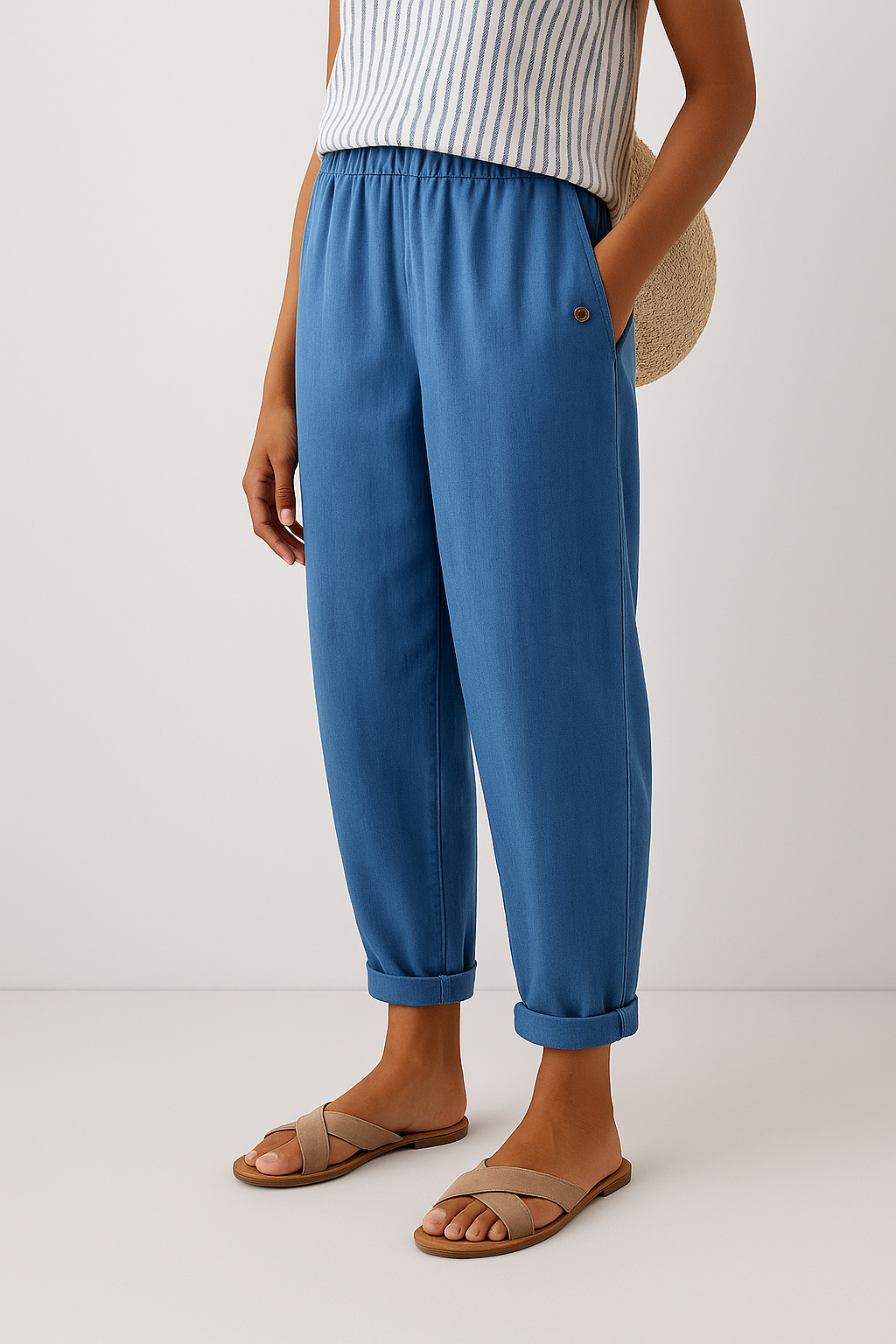 Mila | Dames Relaxte Zak Omgeslagen Casual Broek