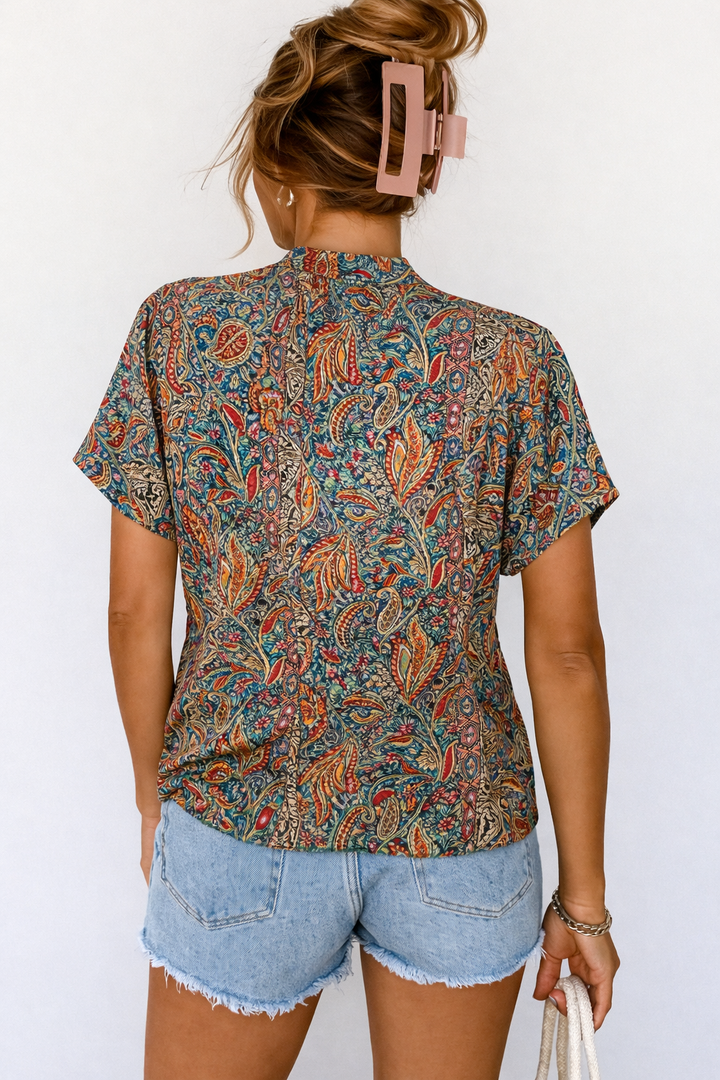 Cis | Korte Blouse met Plof Mouwtjes