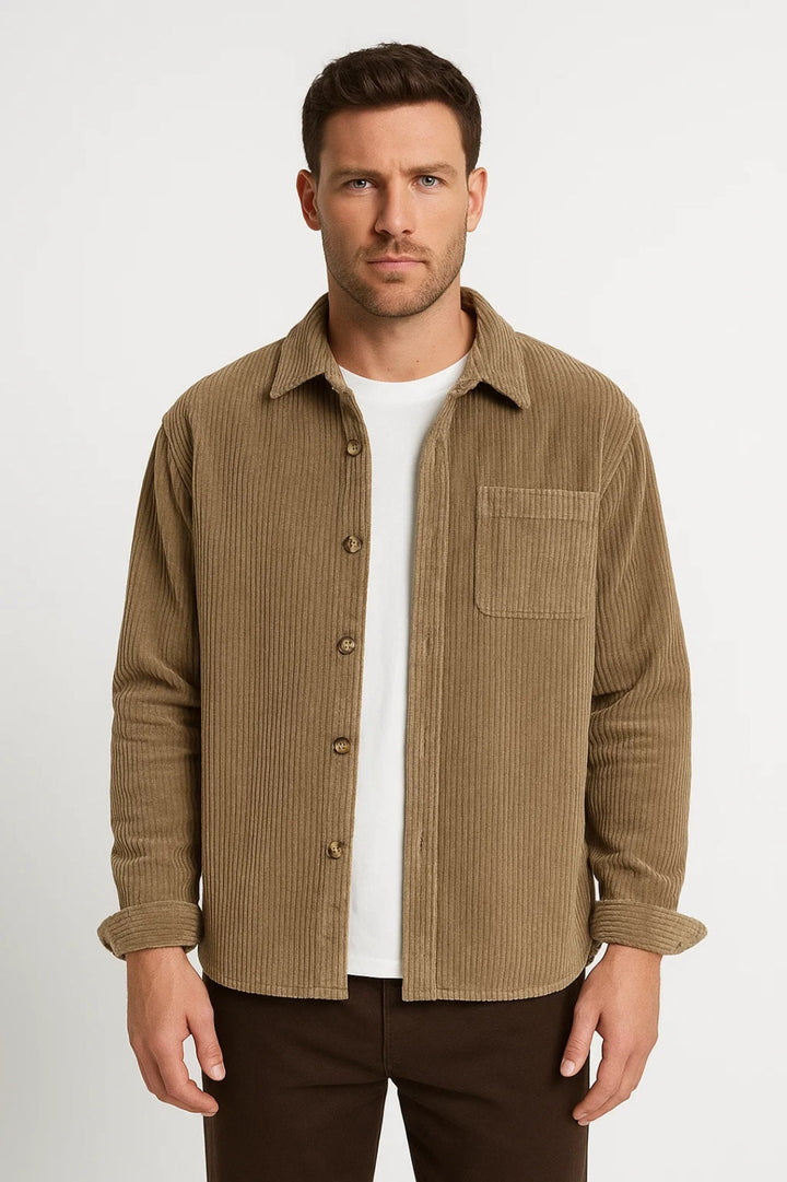 Heren Overshirt met Knoopsluiting en Borstzak