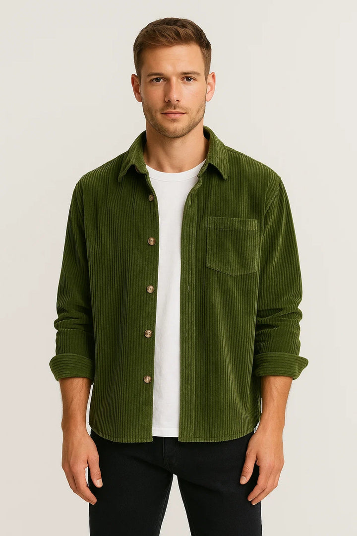 Heren Overshirt met Knoopsluiting en Borstzak
