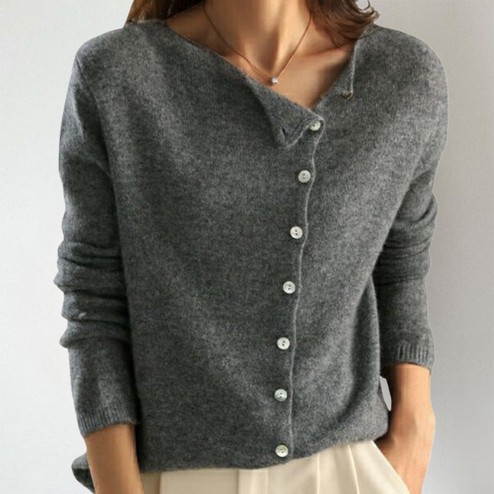 KATE – CHIC ASYMMETRISCHE KNOPCARDIGAN