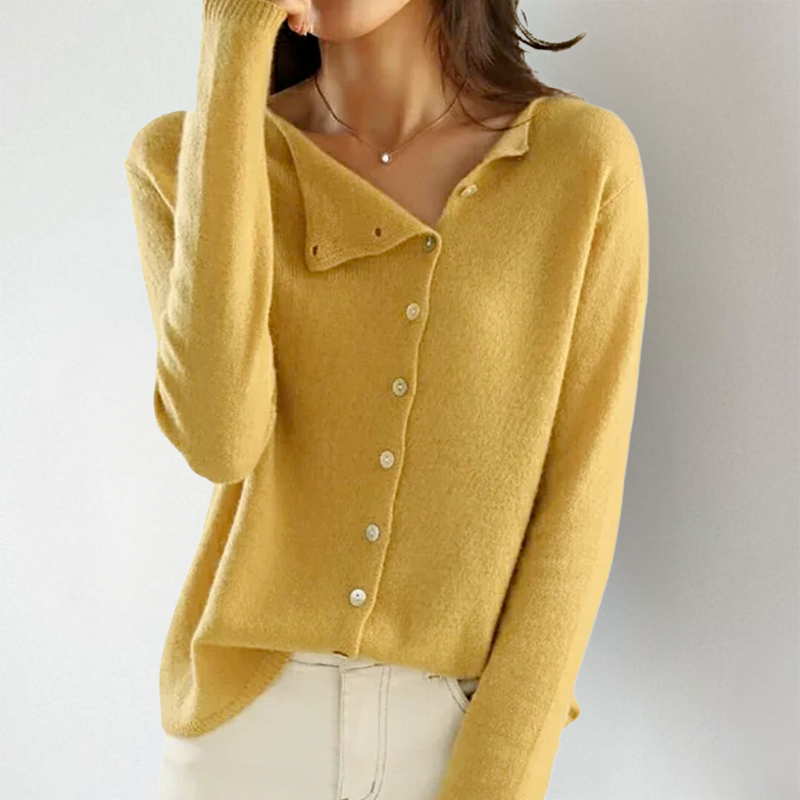 KATE – CHIC ASYMMETRISCHE KNOPCARDIGAN
