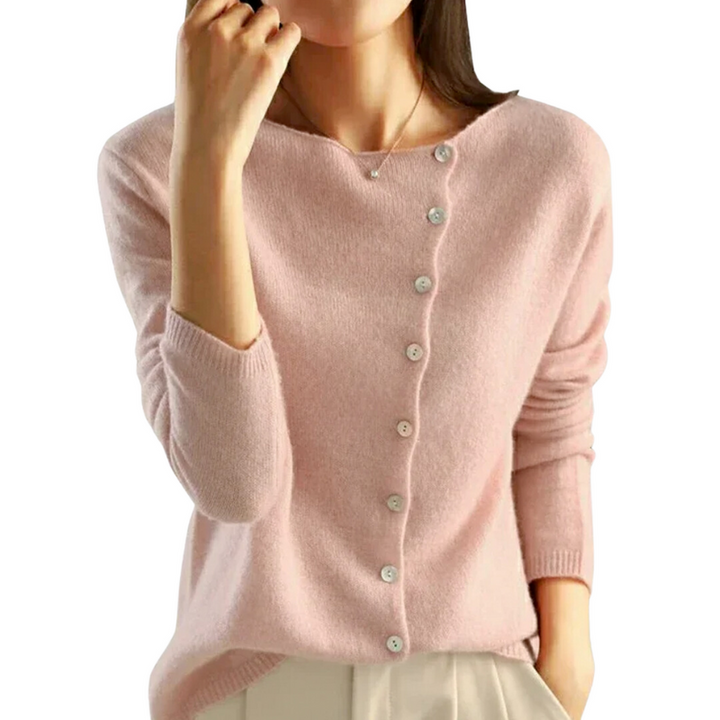 KATE – CHIC ASYMMETRISCHE KNOPCARDIGAN