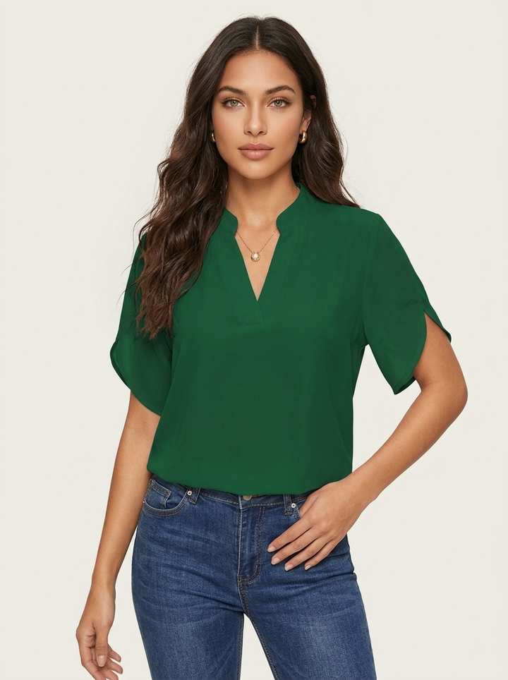 Elegante V-hals dames blouse – Karin
