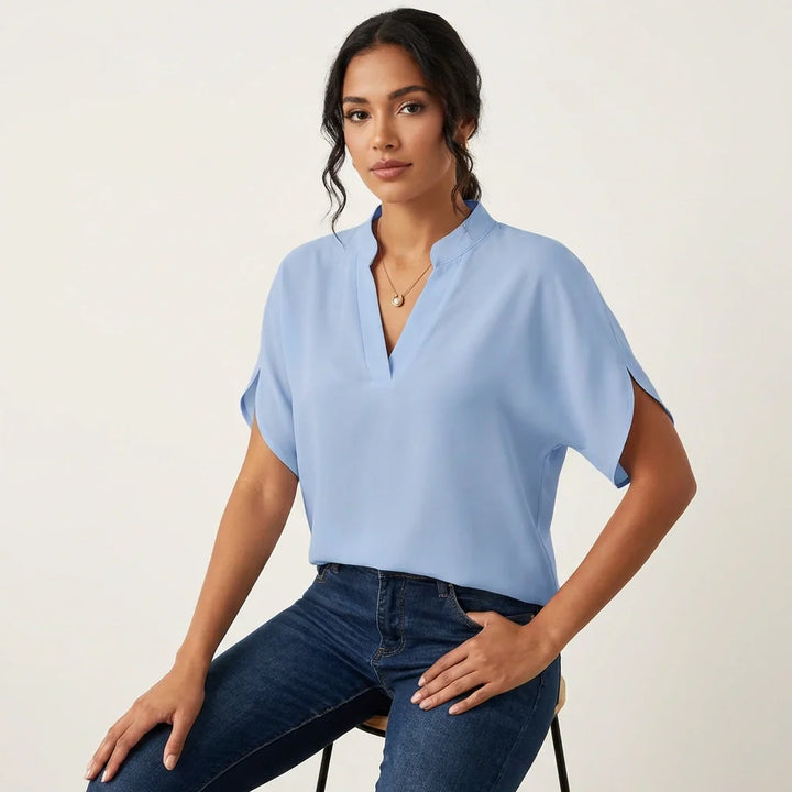 Elegante V-hals dames blouse – Karin