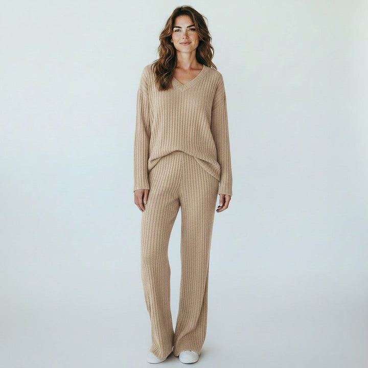 Elin | Comfortabele Tweedelig Loungewear Set Dames - Jogging Ribstof