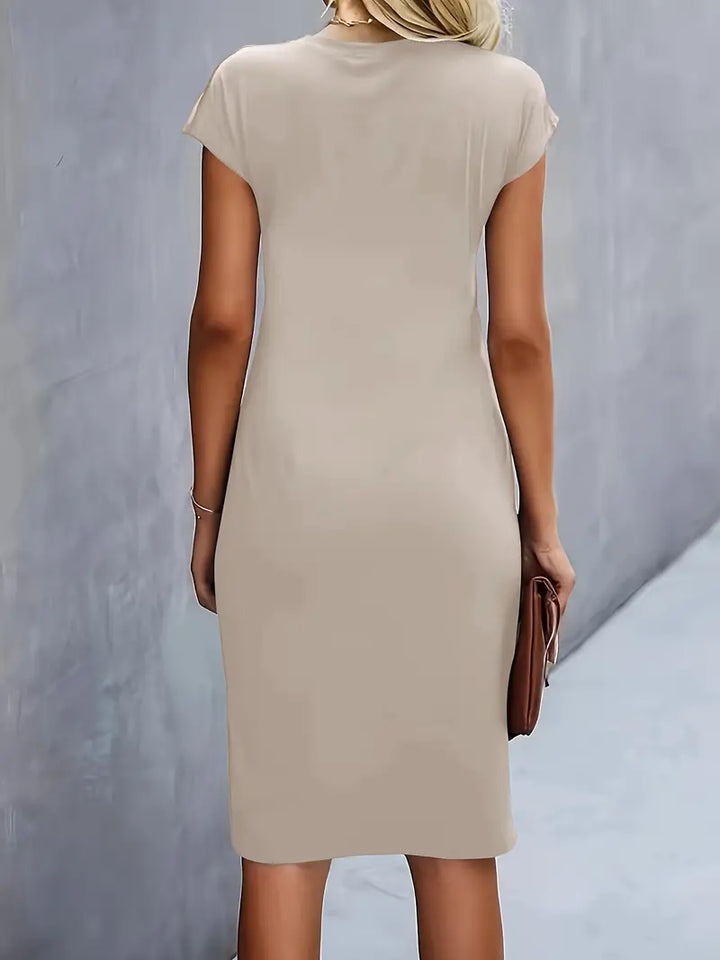 Katrien – Tijdloze Midi Jurk met Flatterend silhouet