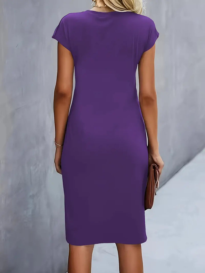 Angelica | Dames Katrien Midi Jurk Tijdloze Snit