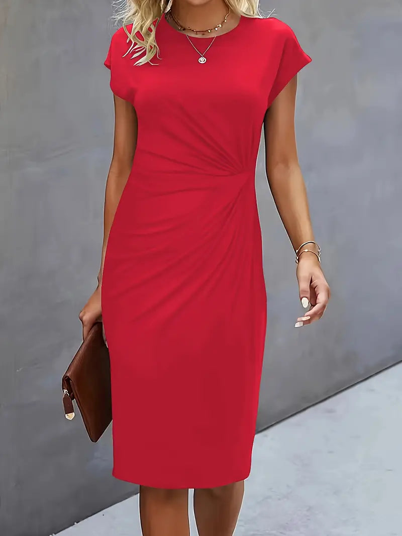 Katrien – Tijdloze Midi Jurk met Flatterend silhouet