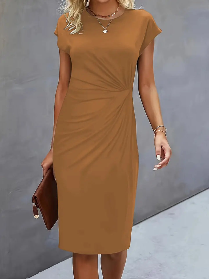 Katrien – Tijdloze Midi Jurk met Flatterend silhouet