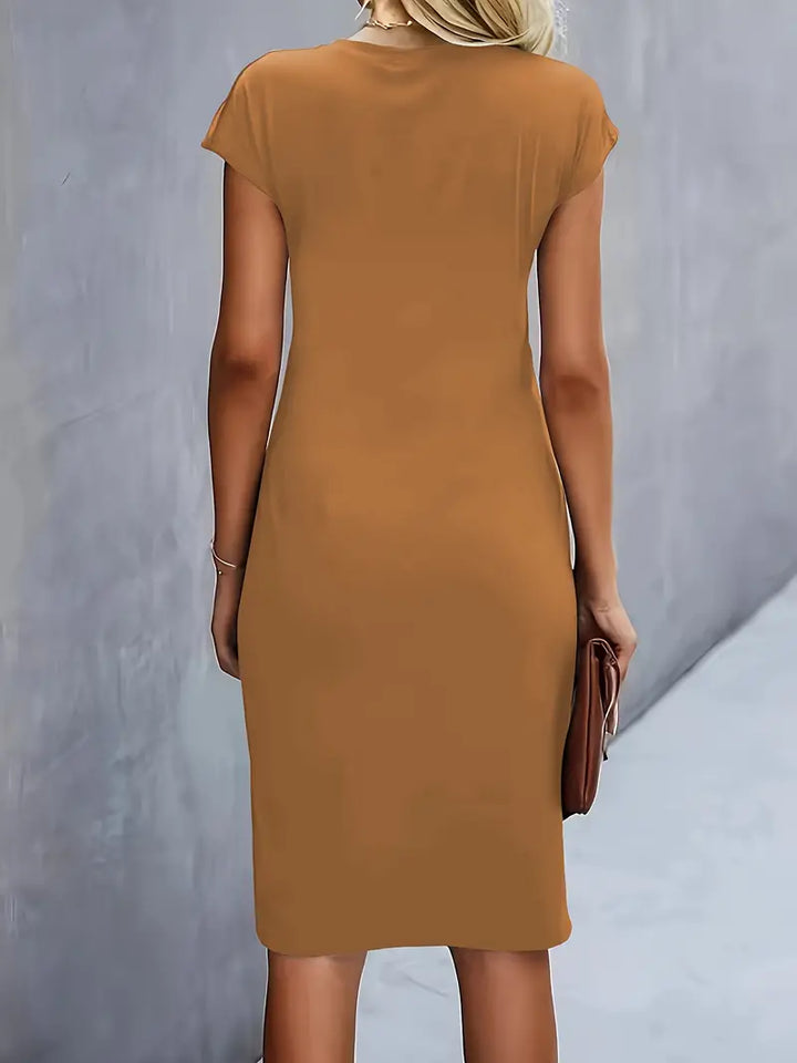 Katrien – Tijdloze Midi Jurk met Flatterend silhouet