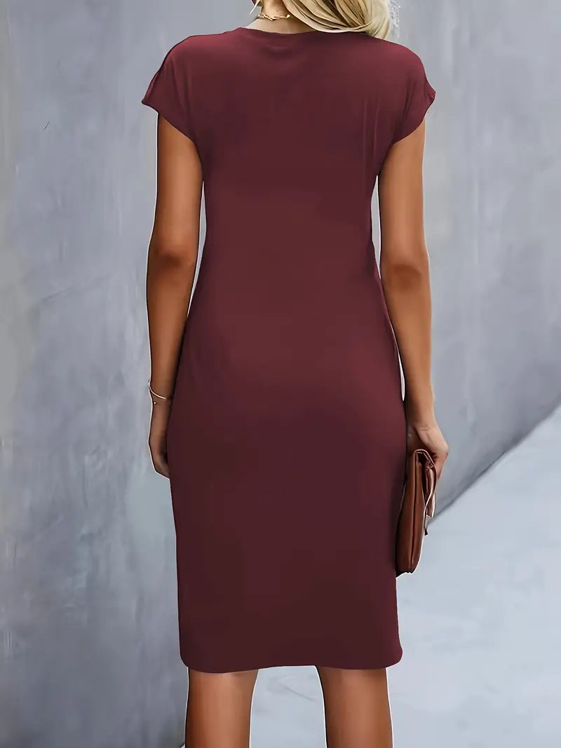 Angelica | Dames Katrien Midi Jurk Tijdloze Snit
