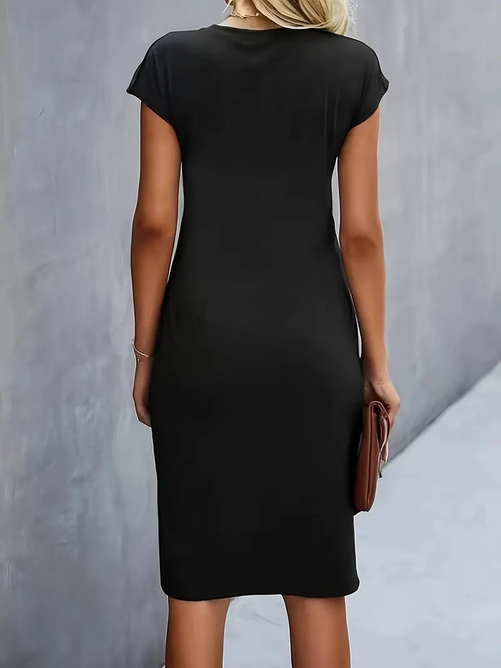 Katrien – Tijdloze Midi Jurk met Flatterend silhouet