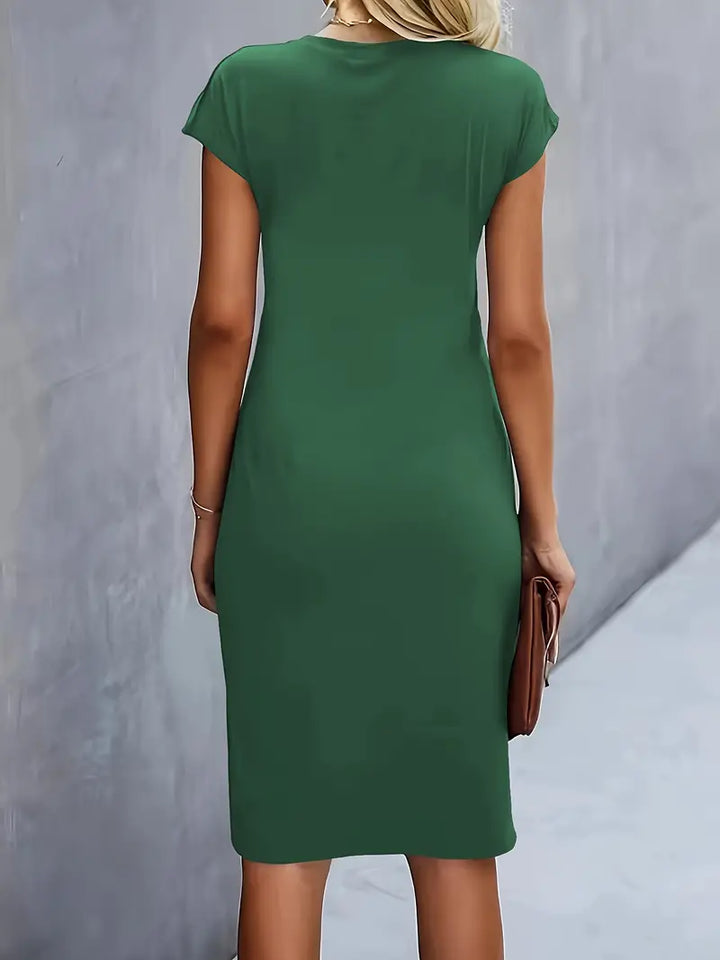 Katrien – Tijdloze Midi Jurk met Flatterend silhouet