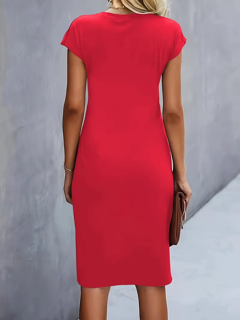 Katrien – Tijdloze Midi Jurk met Flatterend silhouet