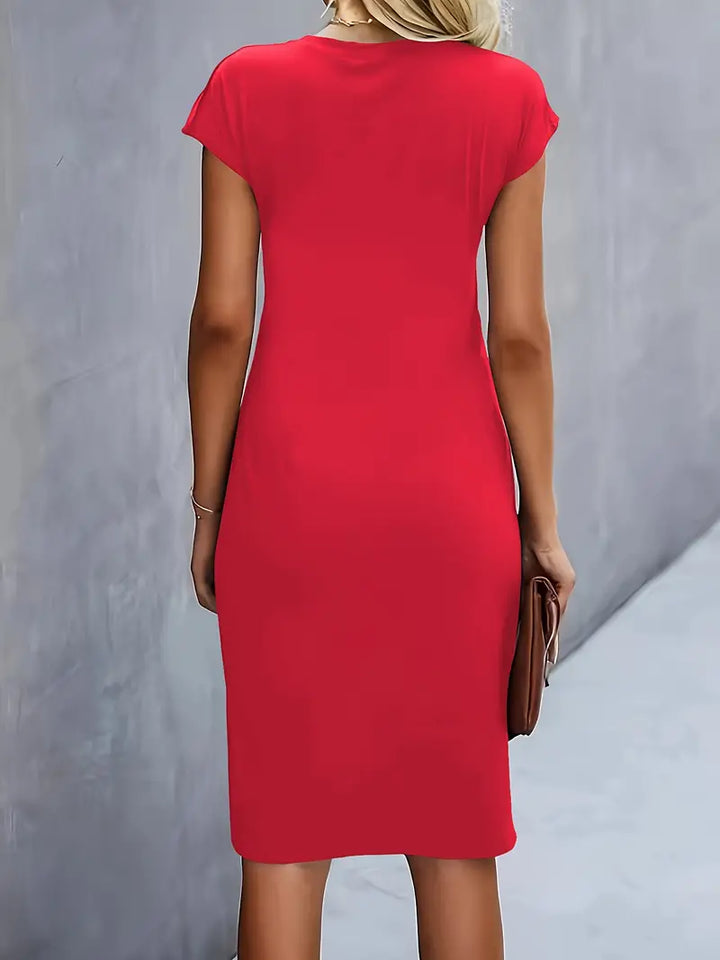 Katrien – Tijdloze Midi Jurk met Flatterend silhouet