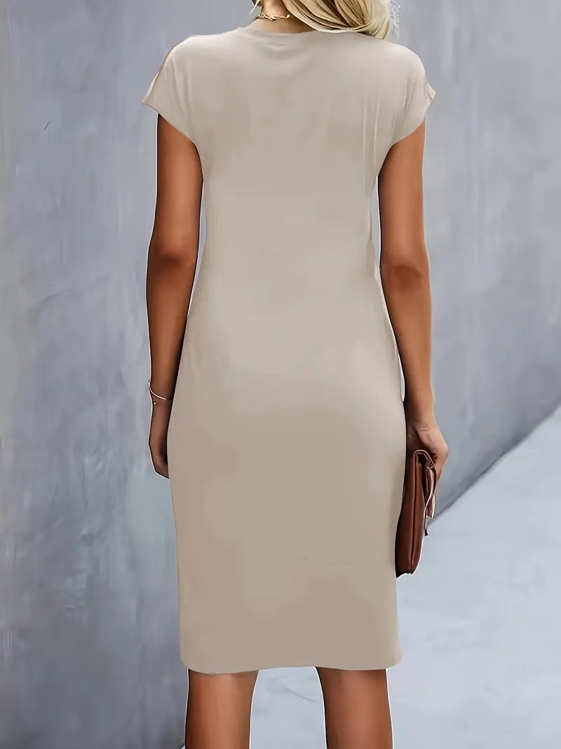Angelica | Dames Katrien Midi Jurk Tijdloze Snit