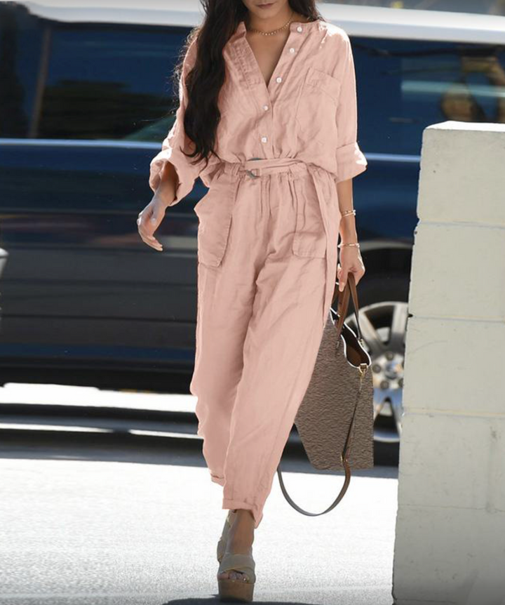 Elke | Stijlvolle Casual Jumpsuit voor Dames met Strik en Zakken