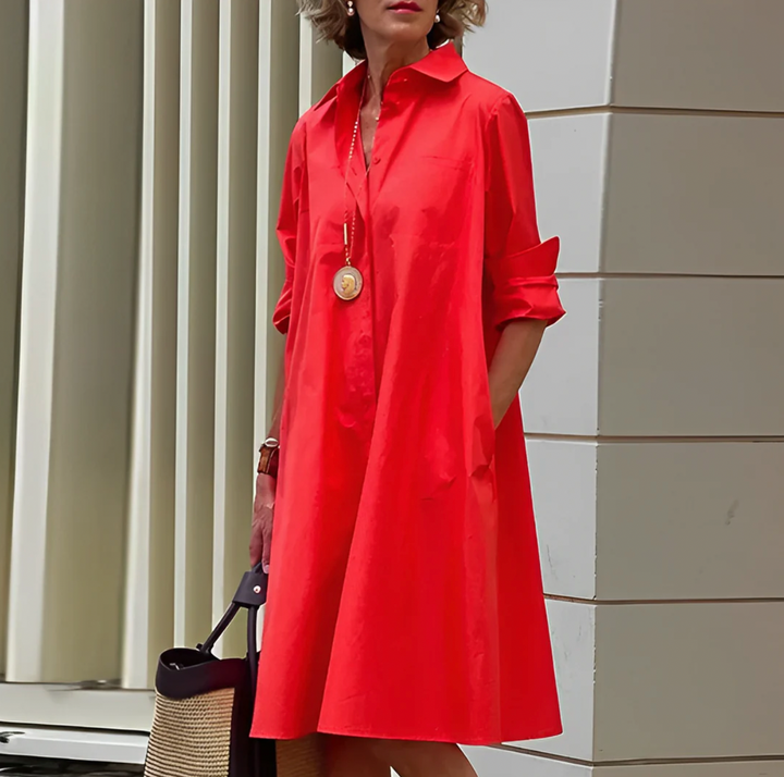 Katarina – Midi Jurk met Lange Mouwen