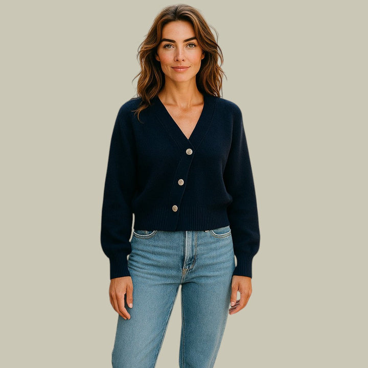 Journey | Dames Gezellige V-Hals Gebreide Cardigan met Knopen