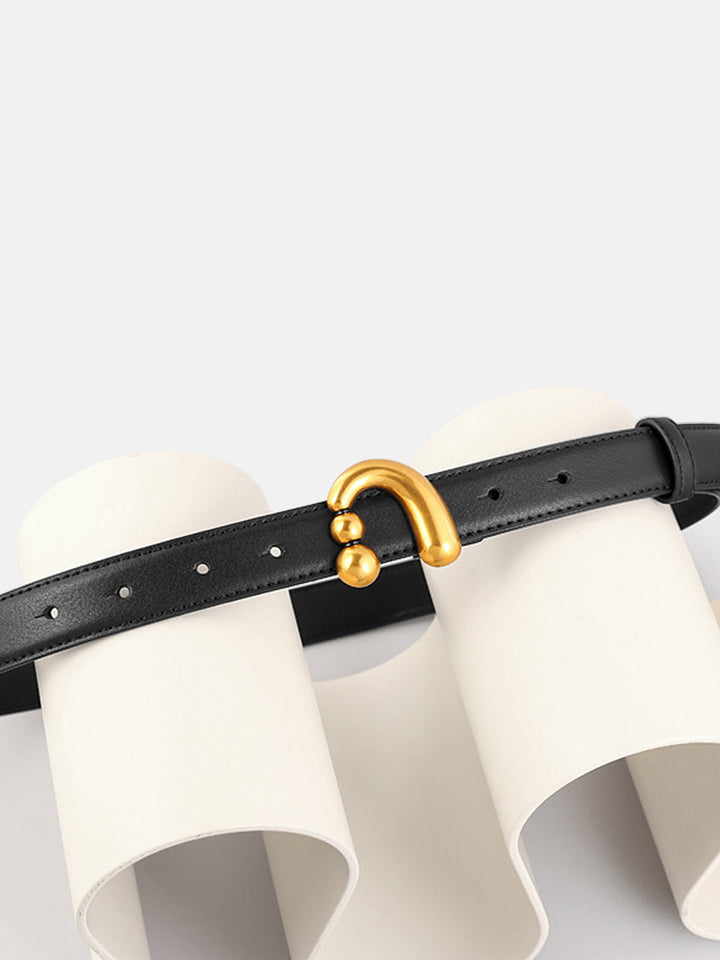 Gero | Leren Riem met Gouden Gesp Dames - Trendy, Luxe en Uniek