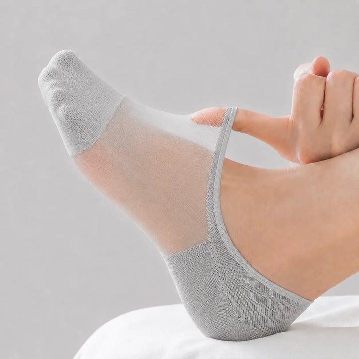 Onzichtbare Ademend Katoenen Doorzichtige Antislip Sokken