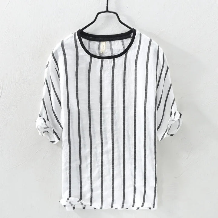 Vincent Steele Linnen Gestreept Shirt