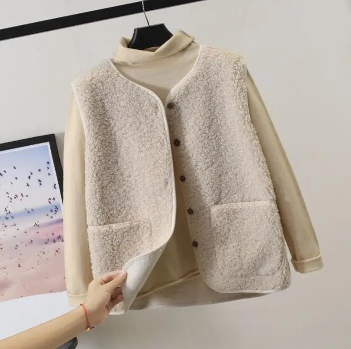 Emma | Dames Cozy Mouwloos Gilet met Voorzakken