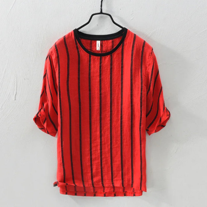 Vincent Steele Linnen Gestreept Shirt
