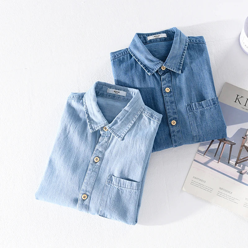 Alessandro Pietra 100% Katoenen Denim Shirt