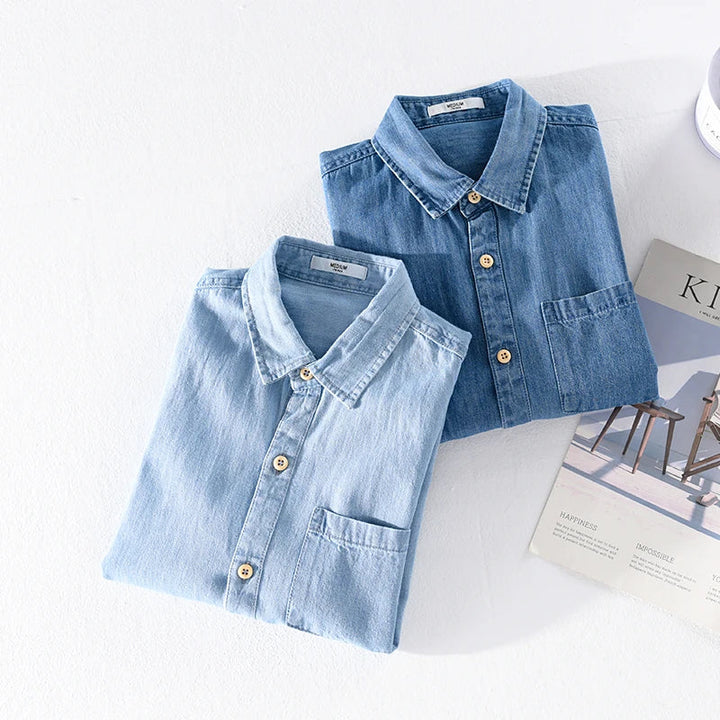 Alessandro Pietra 100% Katoenen Denim Shirt